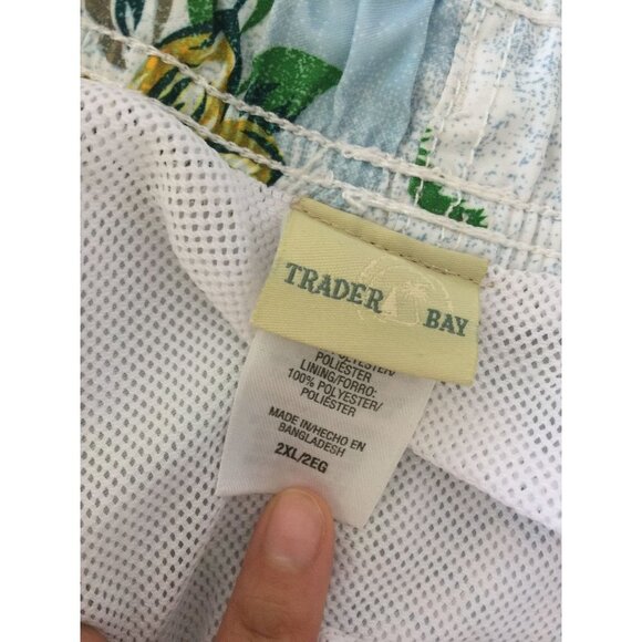 Trader Bay Flamingo Palm Trees Beach Tropical Swim Shorts Trunks Mens 2XL (XXL) - Picture 4 of 6